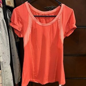 Lululemon Athletica Orange Fitted Short Sleeve Tee